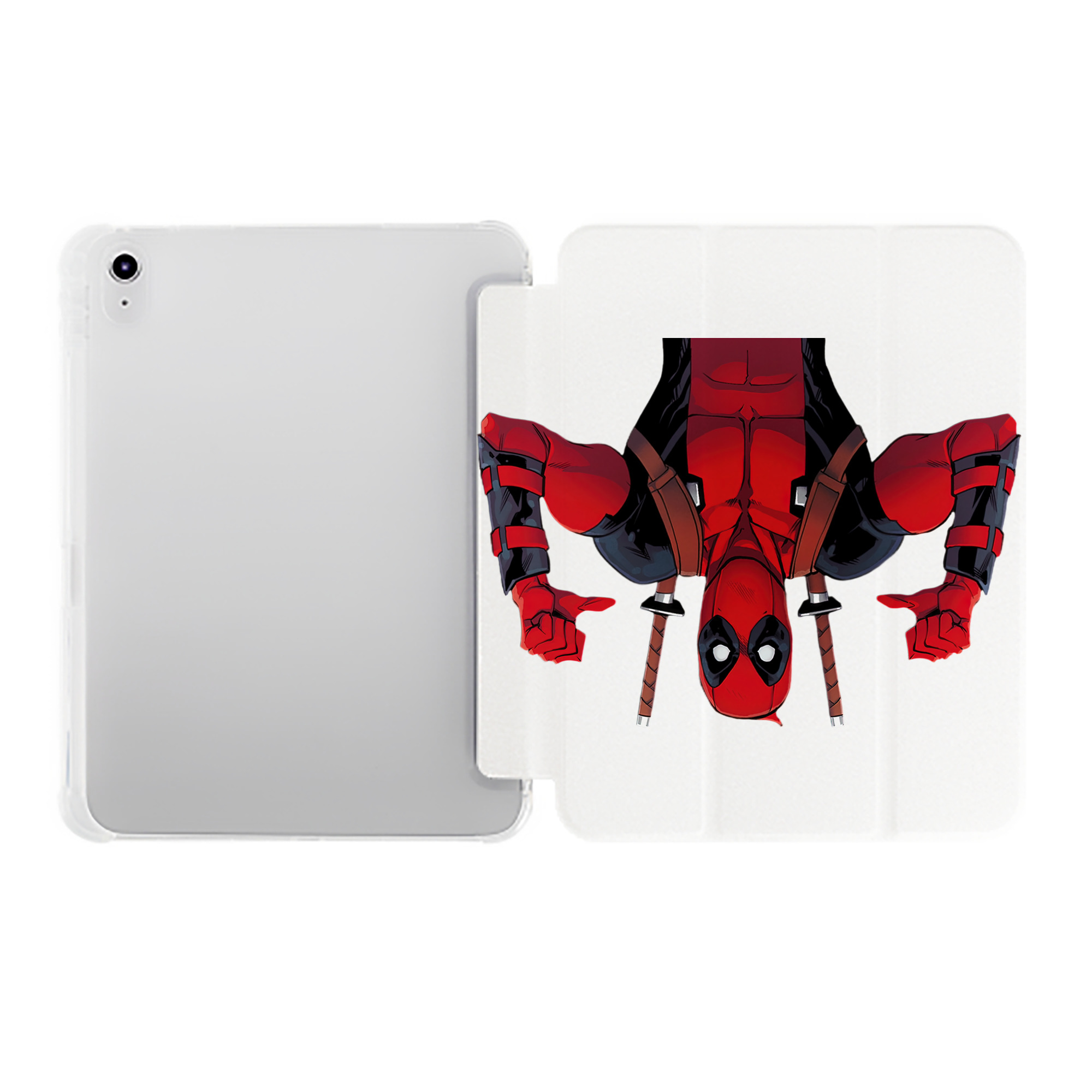 （画像用） Deadpool デッドプール IPad ケース ペン収納付き 三つ折りスタンド PUレザー×シリコン 対応機種9.5/10.5/10.9インチ